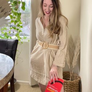 NEW Boutique Cotton VNeck Coastal  Dress